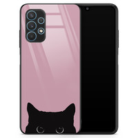 Telefoonhoesje Store Samsung Galaxy A32 4G hoesje glas - Zwarte kat