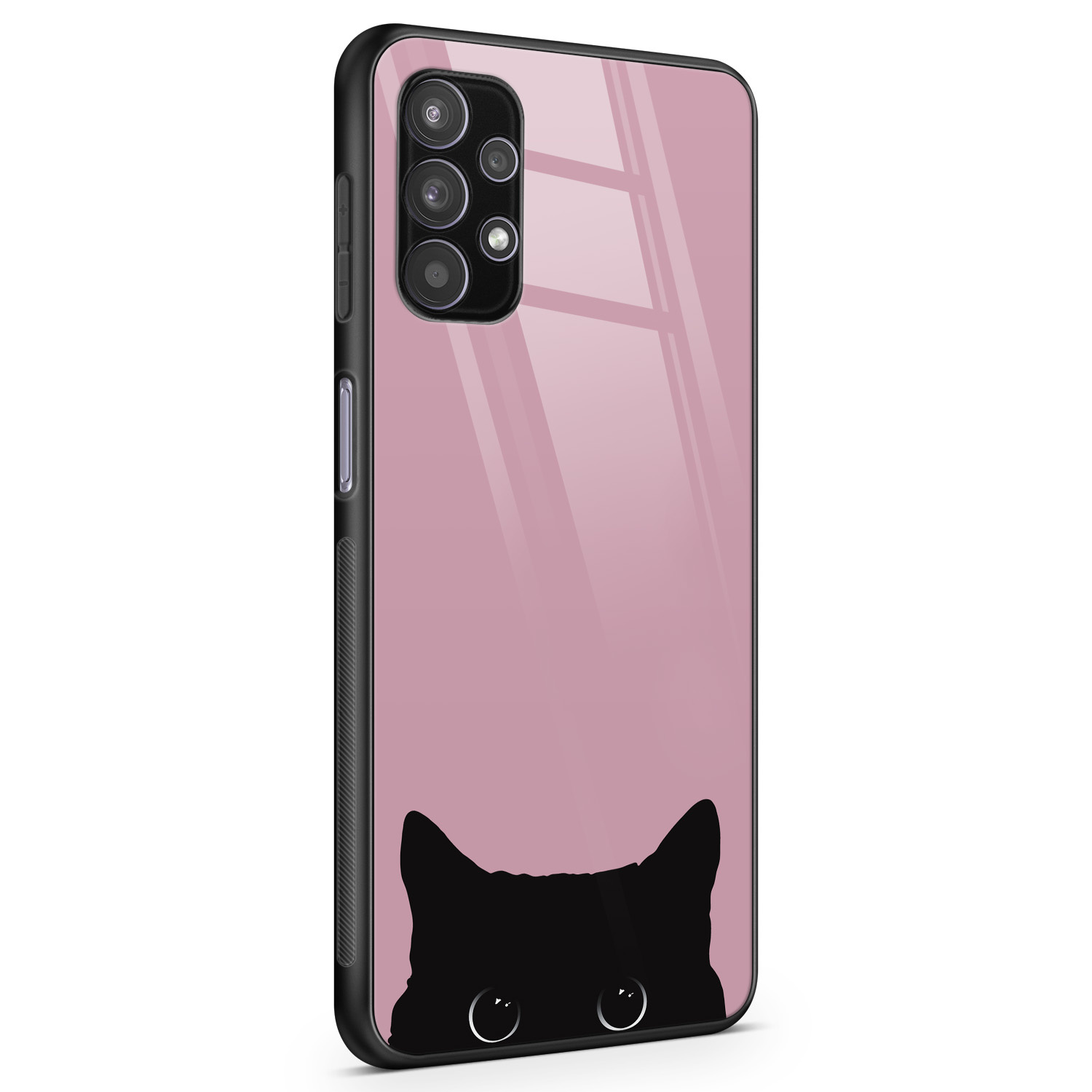 Telefoonhoesje Store Samsung Galaxy A32 4G hoesje glas - Zwarte kat