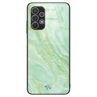 Telefoonhoesje Store Samsung Galaxy A32 4G hoesje glas - Marmer limegroen