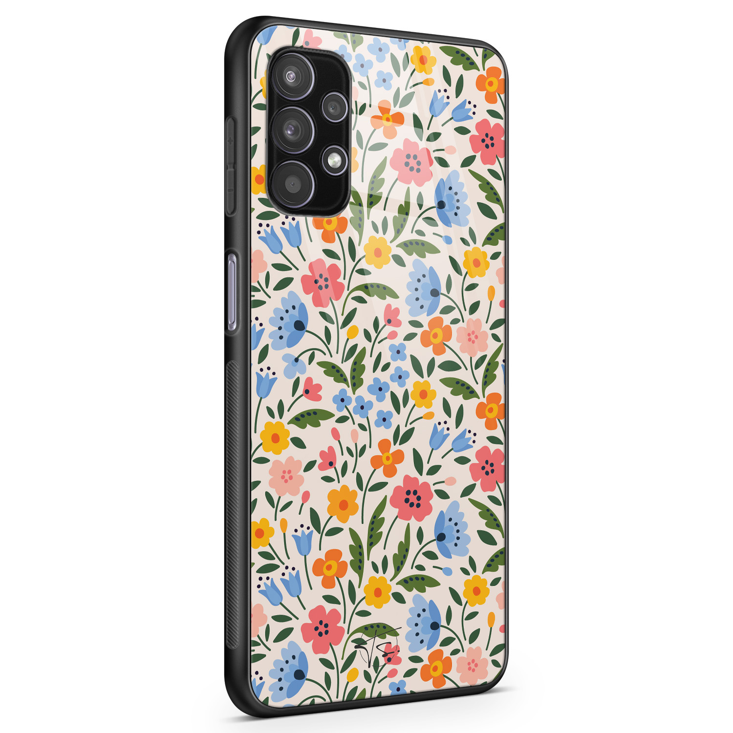 Telefoonhoesje Store Samsung Galaxy A32 4G hoesje glas - Romantische bloemen