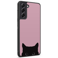 Telefoonhoesje Store Samsung Galaxy S21 FE hoesje back case - Zwarte kat