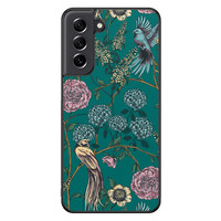 Telefoonhoesje Store Samsung Galaxy S21 FE hoesje back case - Bloomy birds
