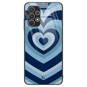 ELLECHIQ Samsung Galaxy A32 5G hoesje glas - Hart blauw