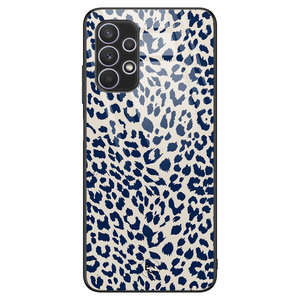 Telefoonhoesje Store Samsung Galaxy A32 5G hoesje glas - Luipaard blauw