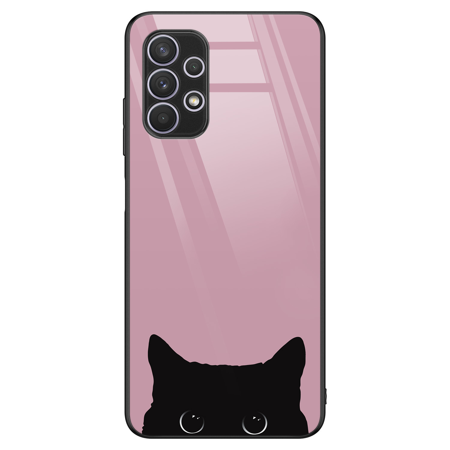 Telefoonhoesje Store Samsung Galaxy A32 5G hoesje glas - Zwarte kat