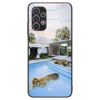 ELLECHIQ Samsung Galaxy A32 5G hoesje glas - Tiger pool
