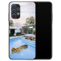 ELLECHIQ Samsung Galaxy A32 5G hoesje glas - Tiger pool
