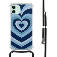 ELLECHIQ iPhone 11 hoesje met koord - Hart blauw