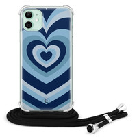 ELLECHIQ iPhone 11 hoesje met koord - Hart blauw