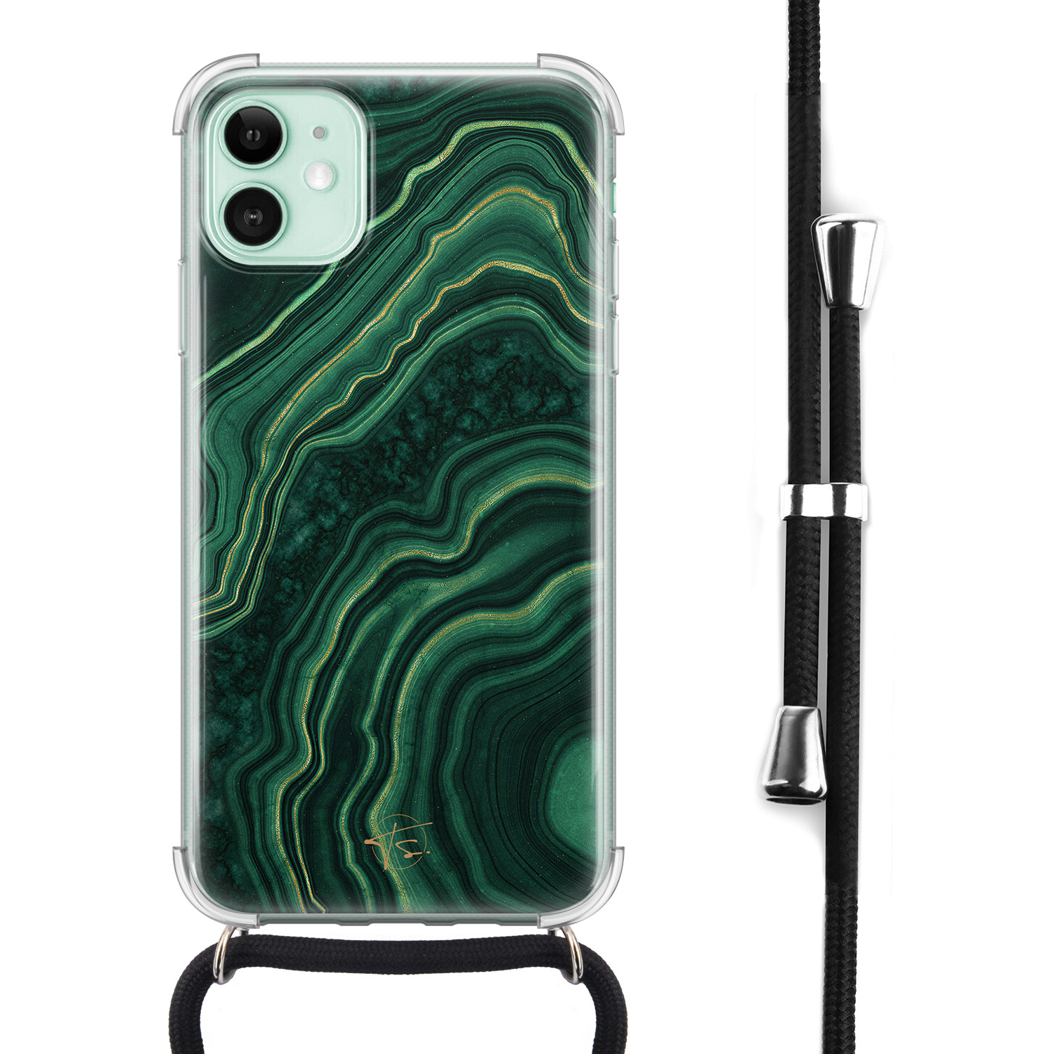 Telefoonhoesje Store iPhone 11 hoesje met koord - Agate groen