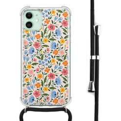 Telefoonhoesje Store iPhone 11 hoesje met koord - Romantische bloemen