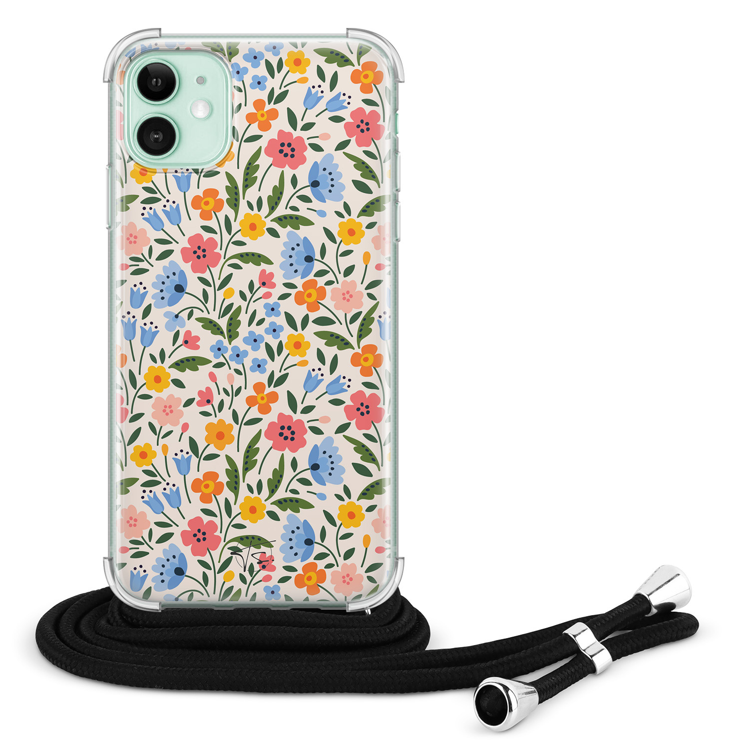 Telefoonhoesje Store iPhone 11 hoesje met koord - Romantische bloemen