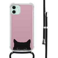 Telefoonhoesje Store iPhone 11 hoesje met koord - Zwarte kat