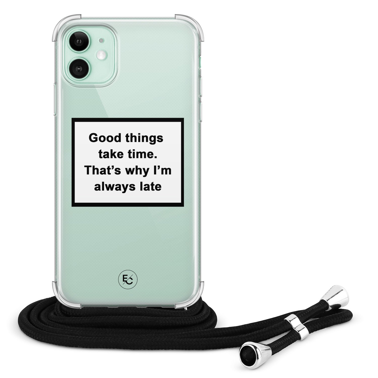 ELLECHIQ iPhone 11 hoesje met koord - Good things take time