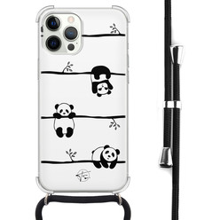 Telefoonhoesje Store iPhone 12 (Pro) hoesje met koord - Panda