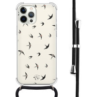 Telefoonhoesje Store iPhone 12 (Pro) hoesje met koord - Freedom birds
