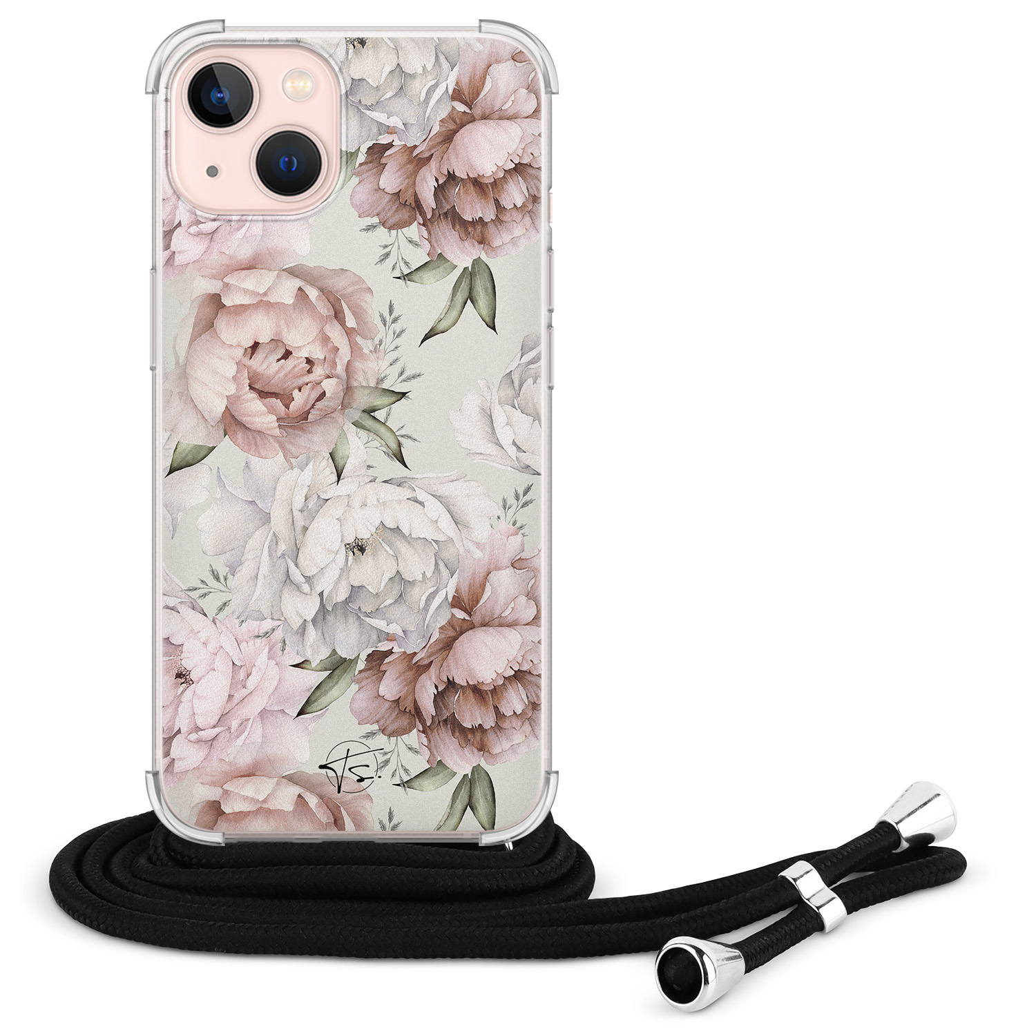 Telefoonhoesje Store iPhone 13 hoesje met koord - Classy flowers