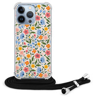 Telefoonhoesje Store iPhone 13 Pro hoesje met koord - Romantische bloemen
