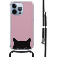 Telefoonhoesje Store iPhone 13 Pro hoesje met koord - Zwarte kat
