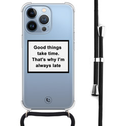 ELLECHIQ iPhone 13 Pro hoesje met koord - Good things take time