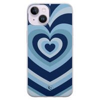 ELLECHIQ iPhone 14 siliconen hoesje - Hart blauw