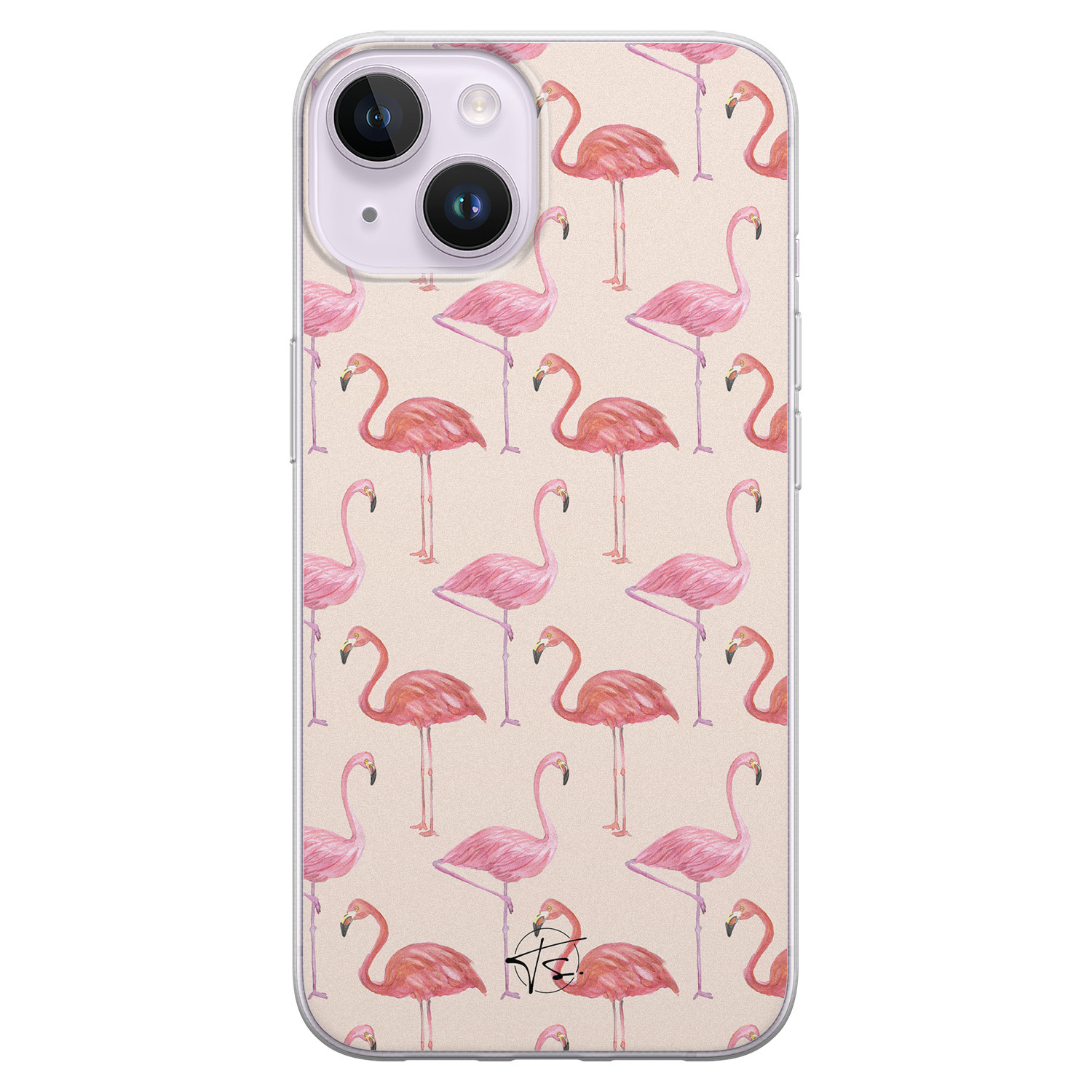 Telefoonhoesje Store iPhone 14 siliconen hoesje - Flamingo