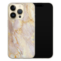 ELLECHIQ iPhone 14 Pro siliconen hoesje - Stay Golden Marble