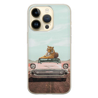 ELLECHIQ iPhone 14 Pro siliconen hoesje - Chill tijger