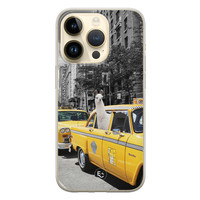 ELLECHIQ iPhone 14 Pro siliconen hoesje - Lama in taxi