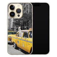ELLECHIQ iPhone 14 Pro siliconen hoesje - Lama in taxi