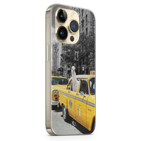 ELLECHIQ iPhone 14 Pro siliconen hoesje - Lama in taxi