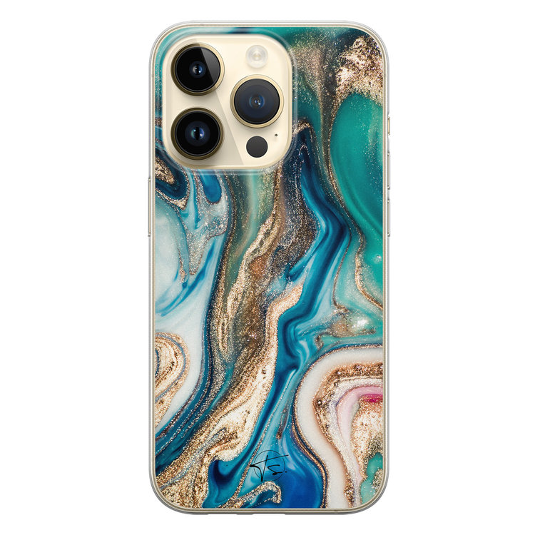 Telefoonhoesje Store iPhone 14 Pro siliconen hoesje - Magic marble