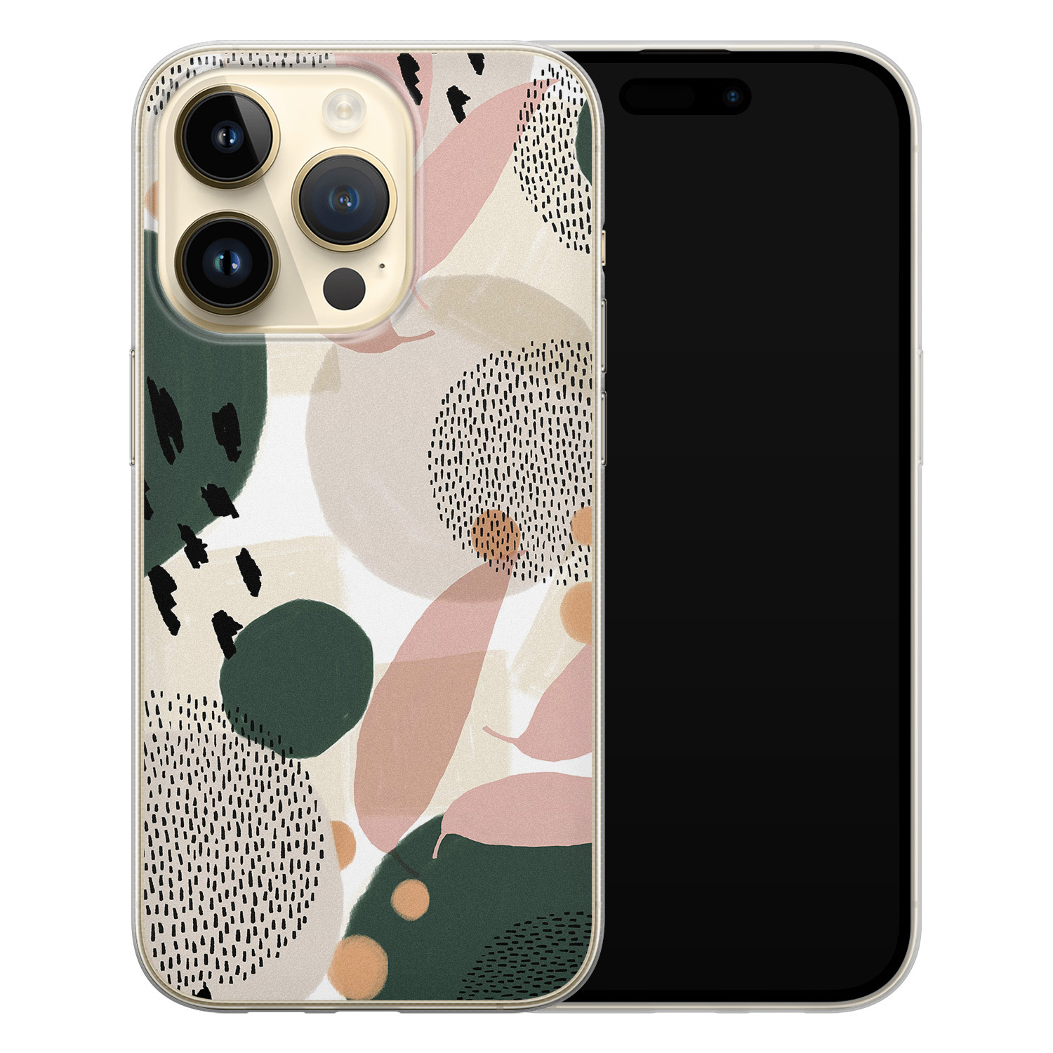 Leuke Telefoonhoesjes iPhone 14 Pro siliconen hoesje - Abstract