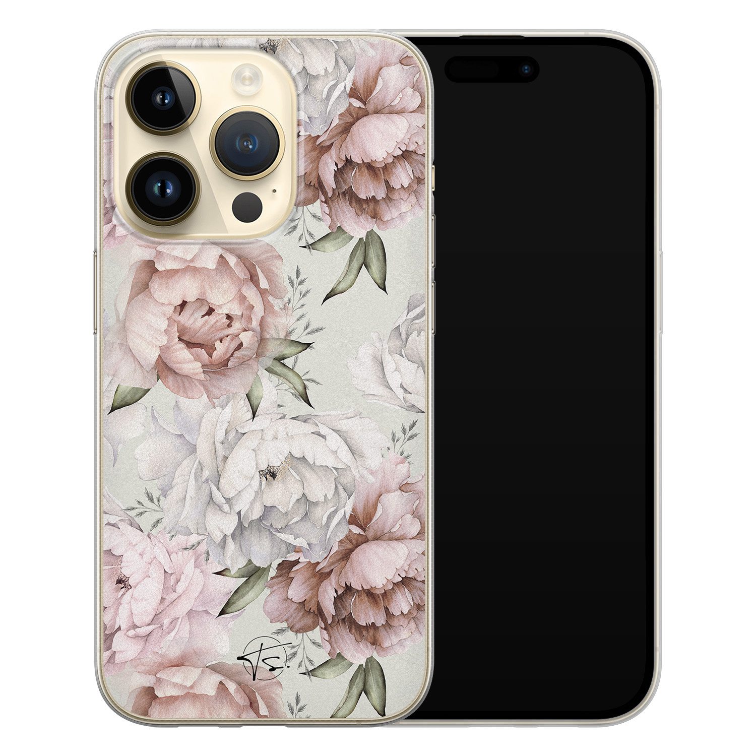 Telefoonhoesje Store iPhone 14 Pro siliconen hoesje - Classy flowers