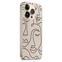 Leuke Telefoonhoesjes iPhone 14 Pro siliconen hoesje - Abstract face line