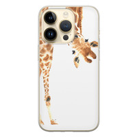 Leuke Telefoonhoesjes iPhone 14 Pro siliconen hoesje - Giraffe