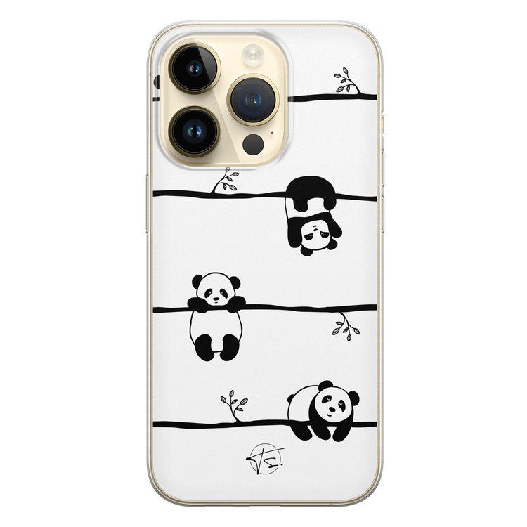 Telefoonhoesje Store iPhone 14 Pro siliconen hoesje - Panda