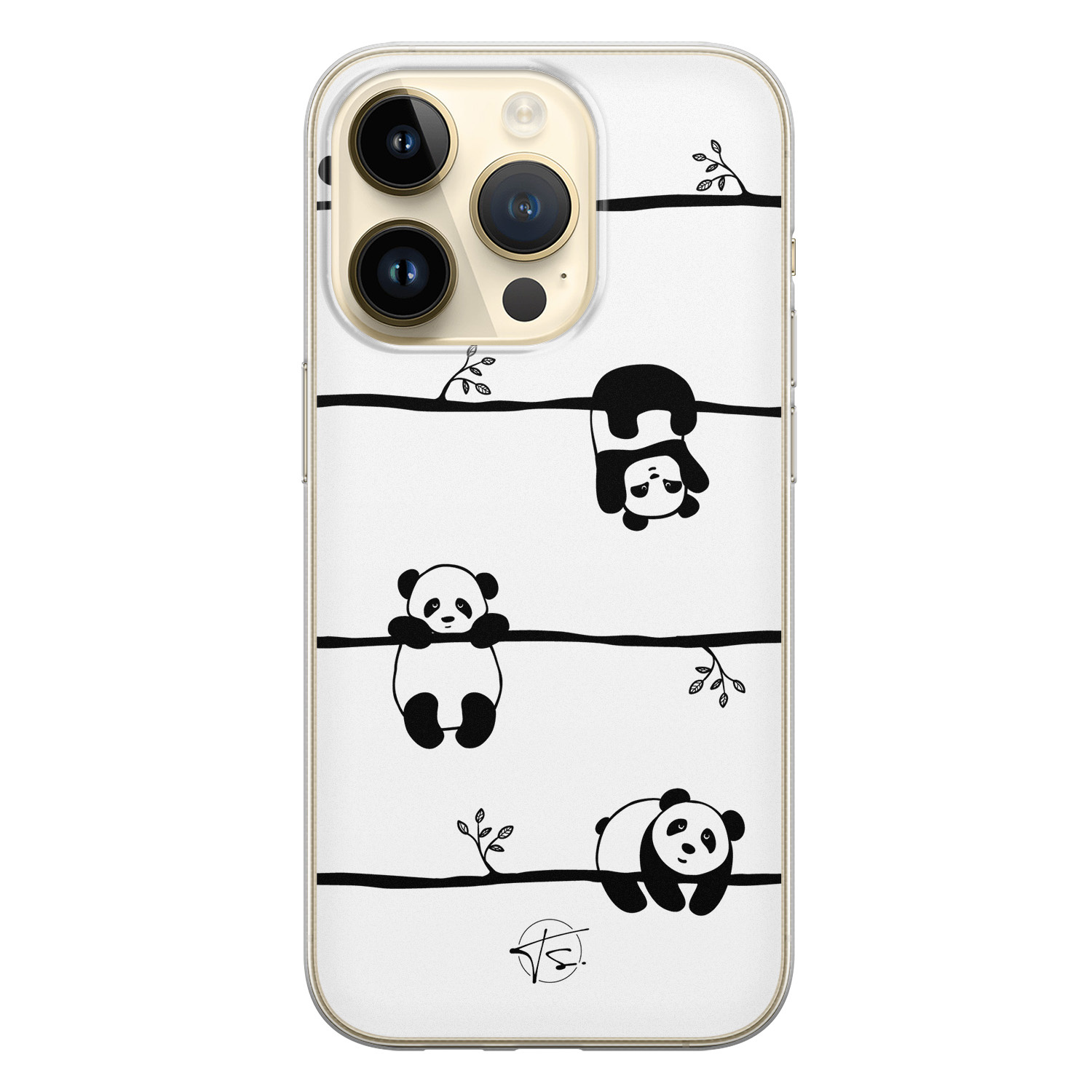 Telefoonhoesje Store iPhone 14 Pro siliconen hoesje - Panda