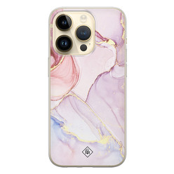Casimoda iPhone 14 Pro siliconen hoesje - Marmer paars