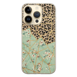 Leuke Telefoonhoesjes iPhone 14 Pro siliconen hoesje - Leo Flower