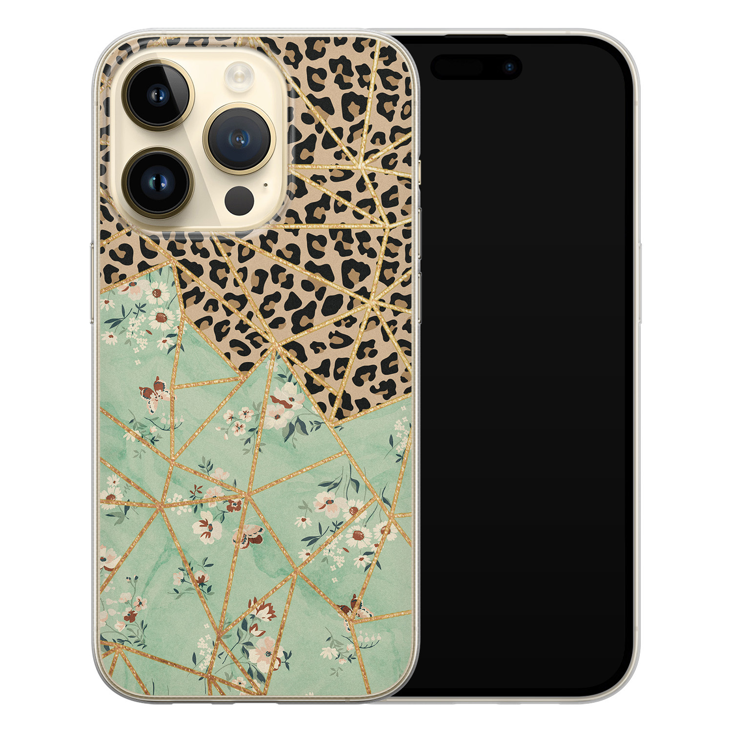 Leuke Telefoonhoesjes iPhone 14 Pro siliconen hoesje - Leo Flower