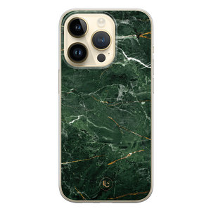 ELLECHIQ iPhone 14 Pro siliconen hoesje - Marble jade green