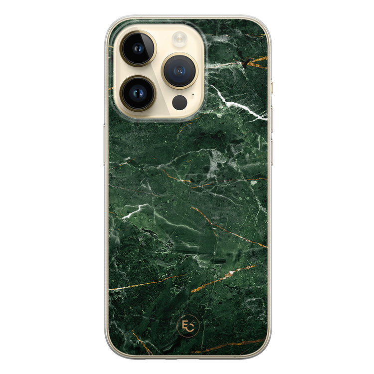 ELLECHIQ iPhone 14 Pro siliconen hoesje - Marble jade green