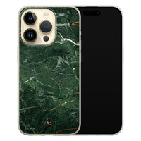 ELLECHIQ iPhone 14 Pro siliconen hoesje - Marble jade green