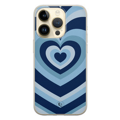 ELLECHIQ iPhone 14 Pro siliconen hoesje - Hart blauw