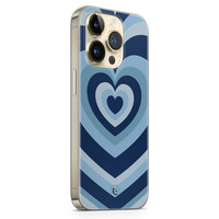 ELLECHIQ iPhone 14 Pro siliconen hoesje - Hart blauw