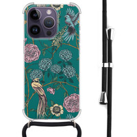 Telefoonhoesje Store iPhone 14 Pro hoesje met koord - Bloomy birds