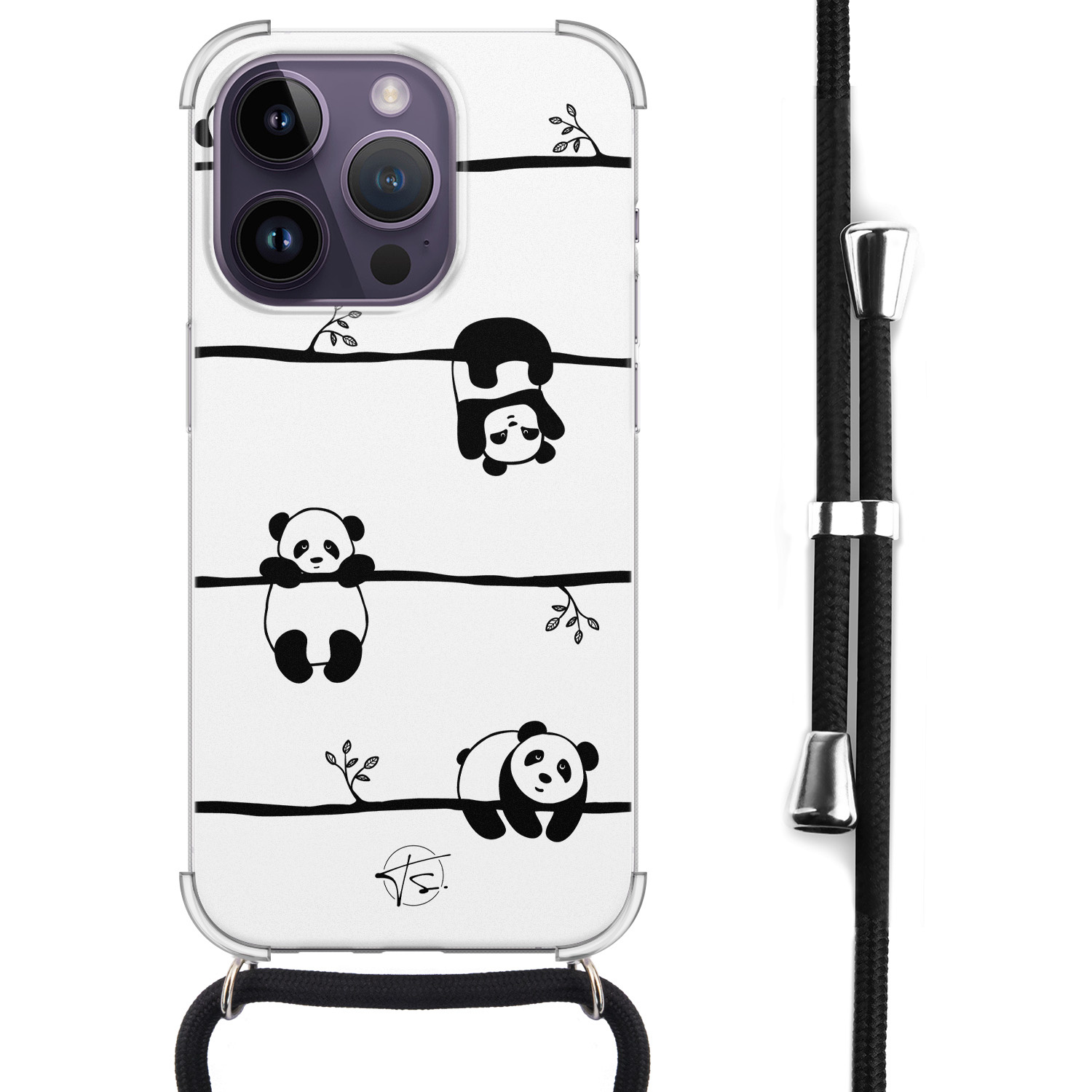 Telefoonhoesje Store iPhone 14 Pro hoesje met koord - Panda