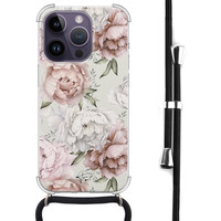 Telefoonhoesje Store iPhone 14 Pro hoesje met koord - Classy flowers