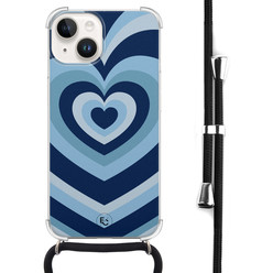 ELLECHIQ iPhone 14 hoesje met koord - Hart blauw